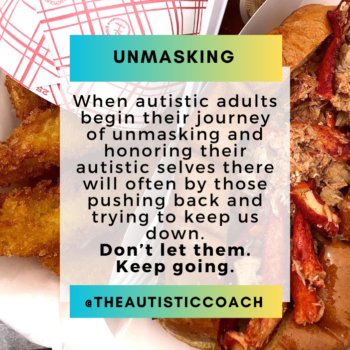 AutisticCoach_'s tweet image. When #ActuallyAutistic adults begin their journey of unmasking and honoring their autistic selves there will often by those pushing back and trying to keep us down.
Don’t let them.
Keep going.

📸 Connecticut

#Autism #Unmasking