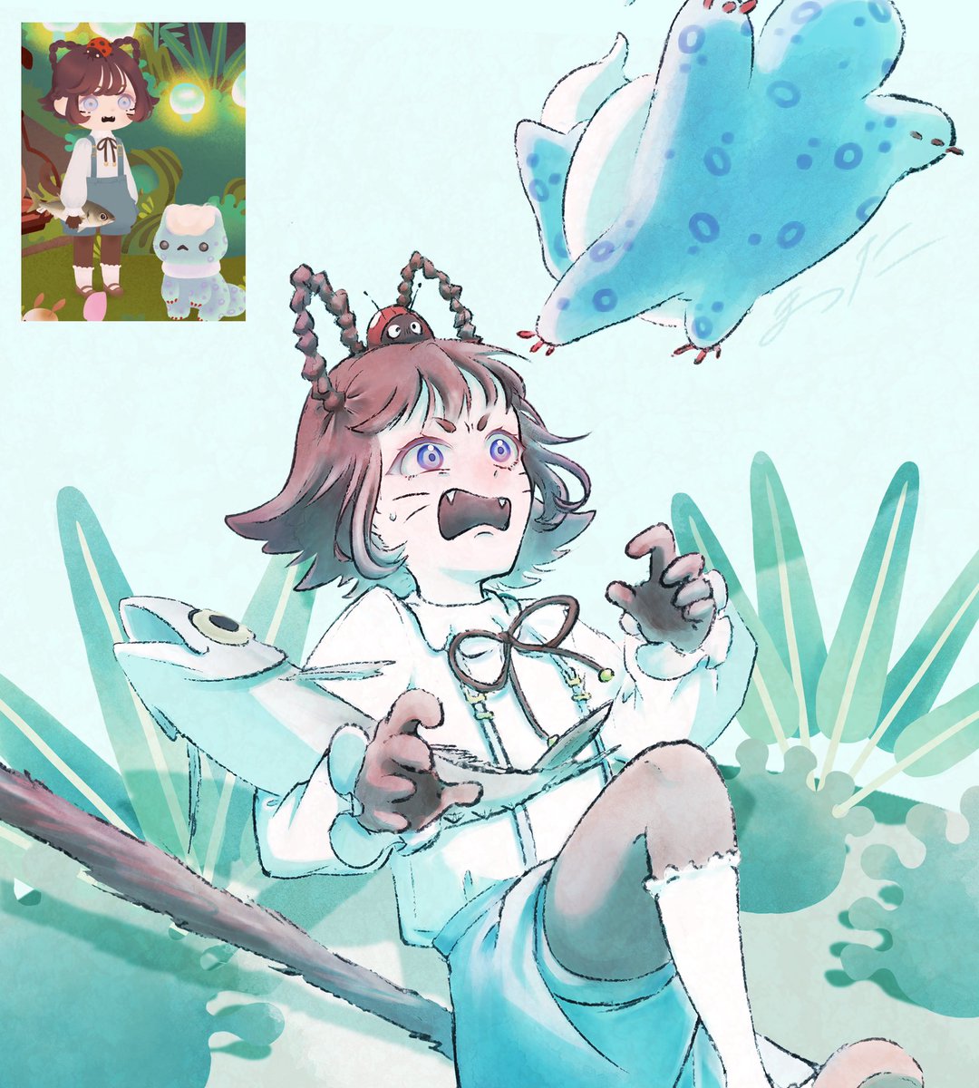 Matutattakata's tweet photo. ＃リヴリーファンアート
#livlyisland

おそろいの耳！目が難しかった…精進💪
２枚目 https://t.co/FIybIdKJ06