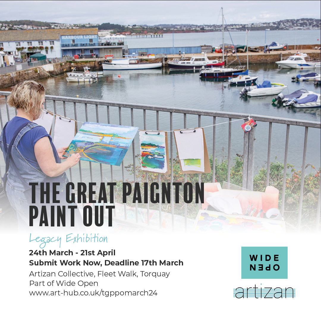 Setup continuing at Artizan Collective Gallery for the launch of #TheGreatPaigntonPaintOut Exhibition, will you be joining us? Pictured here is Rod Ashman who was based outside Paignton Picture House for the event. Launch: 23 March, 18:00-20:00 art-hub.co.uk/events-1/tgppo…