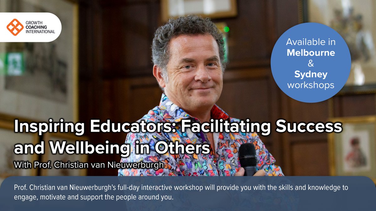 In August, Our Global Director, @ChristianvN will facilitate a highly practical full-day workshop in Sydney and Melbourne. The workshop will provide you with the skills and knowledge to engage, motivate and support the people around you. growthcoaching.com.au/courses/gci-ev… #educoach