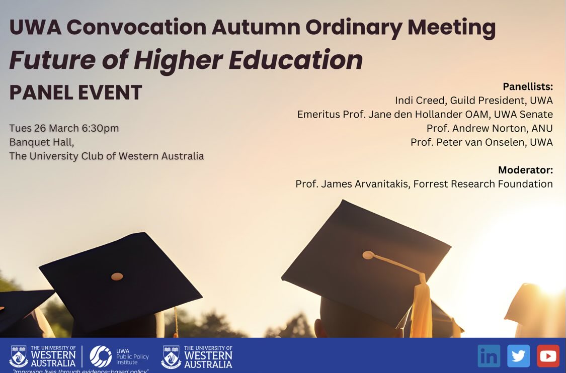Next week at UWA we discuss the government’s higher education accord.