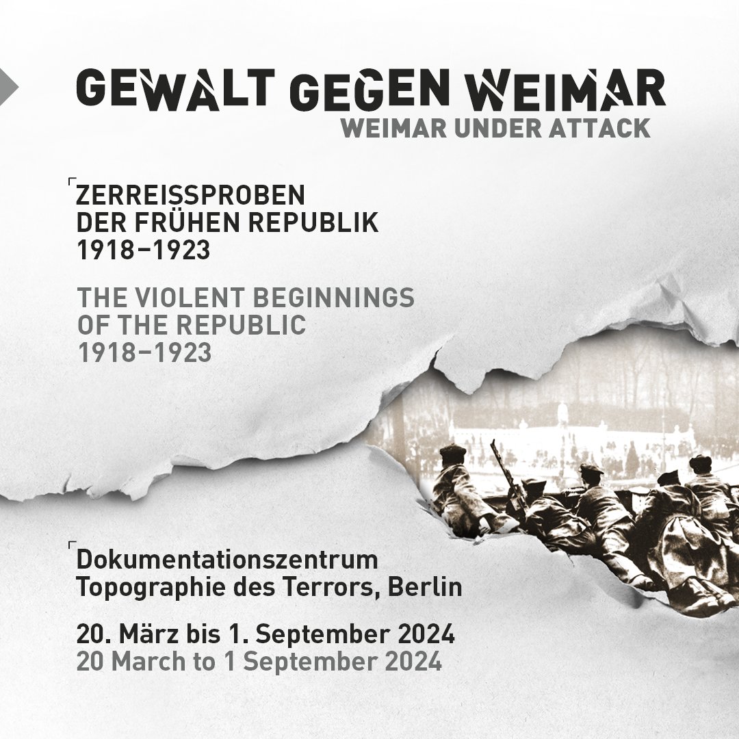 Gestern feierlich eröffnet: Die Ausstellung 'Gewalt gegen Weimar. Zerreißproben der frühen Republik 1918-1923', die jetzt bis zum 1. September bei uns zu sehen ist. Ein paar Impressionen vom Eröffnungsabend im Beisein von @RegBerlin und @BundesKultur: ⬇️ instagram.com/p/C4wKeJ4MM6T/…