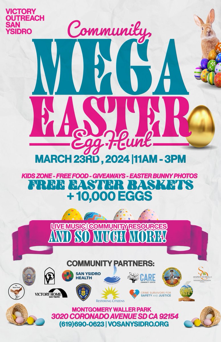 Join the @LiveWoWBus this Saturday, March 23rd- 11AM - 3PM at Montgomery Waller Park. This is free, family fun event. Kids will have a blast egg hunting and families have access to county resources and more.