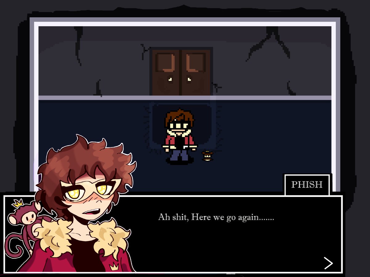 hihi hello im on my RPG craze again. here is <a href="/kkphish/">phish 🜲</a> if he was in a horror RPG :3