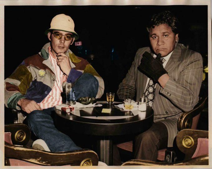 fasc1nate's tweet image. The Real-life "Fear and Loathing in Las Vegas" - Hunter S. Thompson and his "attorney" Oscar Zeta Acosta chilling in Caesar's Palace [April 1971]