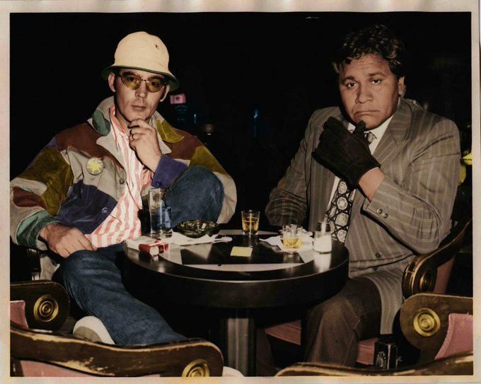 The Real-life 'Fear and Loathing in Las Vegas' - Hunter S. Thompson and his 'attorney' Oscar Zeta Acosta chilling in Caesar's Palace [April 1971]