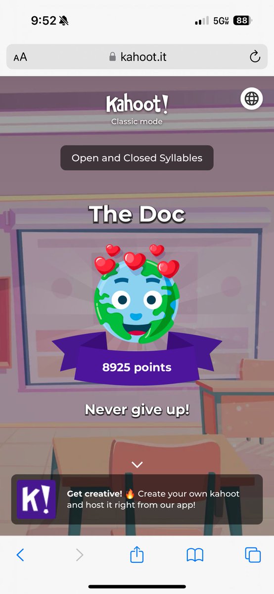 Played Kahoot with some of the 3rd graders. Competitive game 😂⁦<a href="/wcsd/">Washingtonville CSD</a>⁩