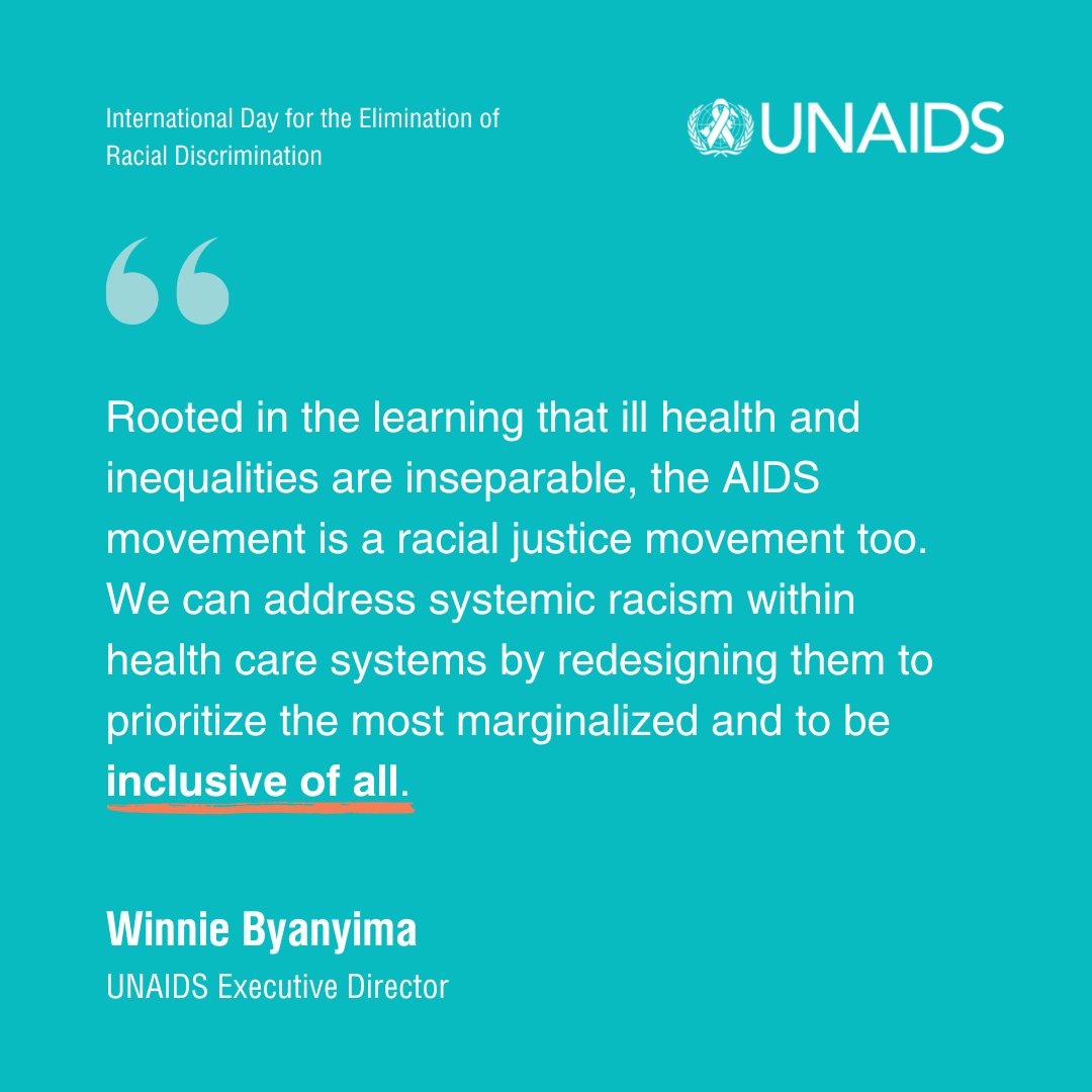 Racial discrimination has been embedded in economic systems for centuries. But an equal future is possible! Raising my voice to dismantle the racist systems threatening global health - on International Day for the Elimination of Racial Discrimination👇🏾 mg.co.za/thought-leader…