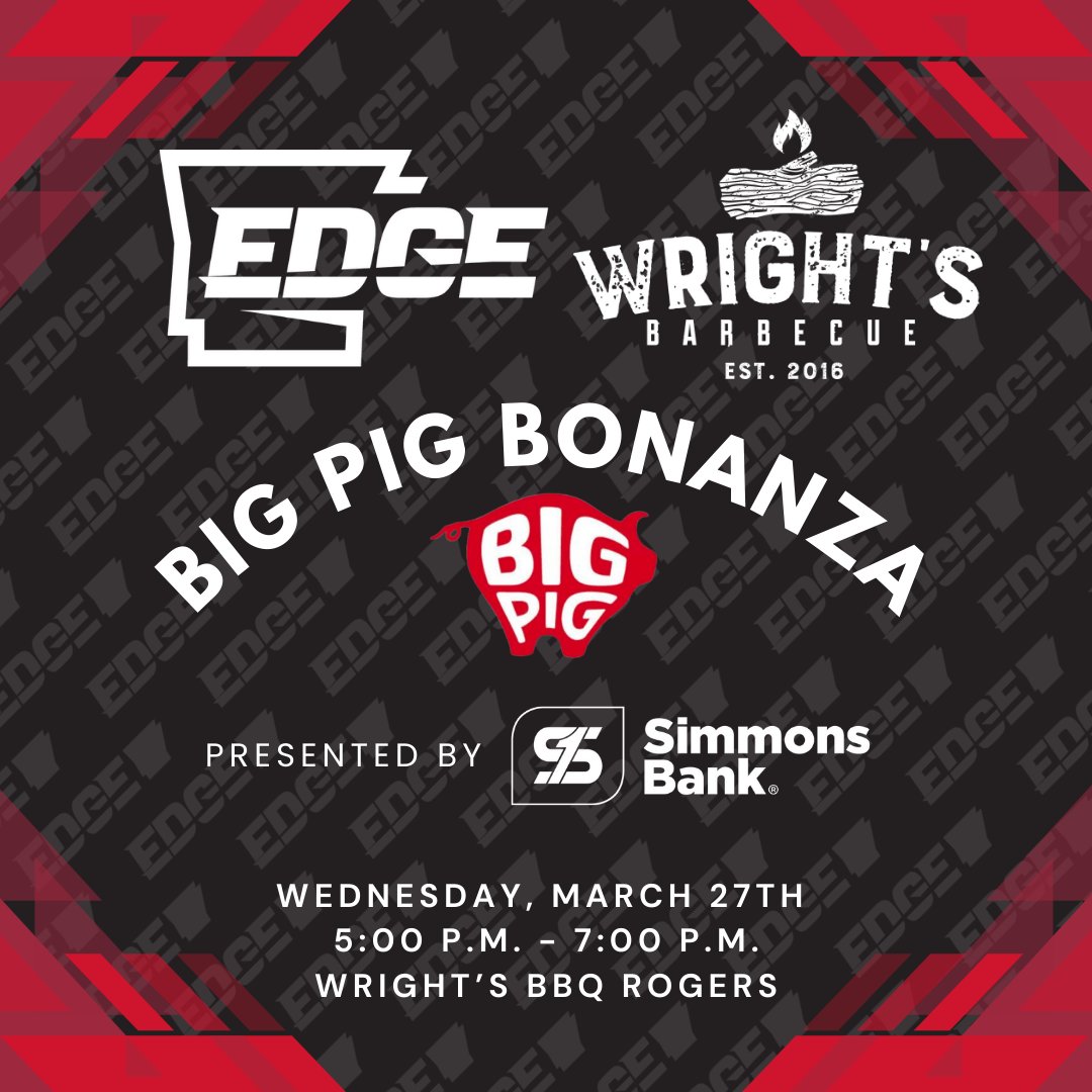 One week until the ultimate BBQ meetup at @wrightsbarbecue in Rogers, AR! Come hang out with @carmonaajr, @ahnichols22, and other special guests on March 27th from 5-7 P.M. Don't miss out on delicious food and fun! @arkansasedge