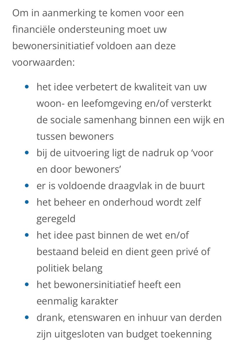 Bij de @gemvelsen bestaat de mogelijkheid om een buurtinitiatief in te dienen om je wijk, buurt of straat mooier, veiliger en socialer te maken. U kunt hiervoor een financiële ondersteuning krijgen. Voor meer informatie zie: velsen.nl/bewoners-of-wi…