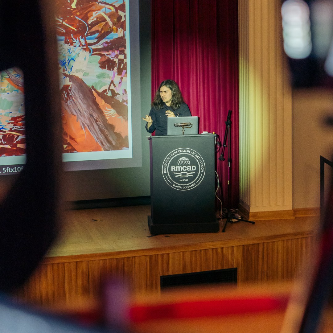 RMCAD's tweet image. That's a wrap!  Thank you to everyone who attended the final Visiting Artist Talk of the 2023-2024 academic year. It was an honor to welcome the incredibly talented Esteban Cabeza de Baca to the RMCAD campus. #RMCAD #VASD