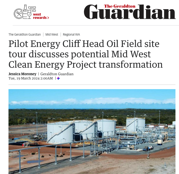 @Pilot_EnergyLtd (#ASX: $PGY) showcased its proposed Mid West Clean Energy Project at a site visit that gave insights into its potential as a permanent #CO2 storage operation and to foster links with industry. More👉bit.ly/3v9pjsg #pilotenergy #cleanenergy #netzero