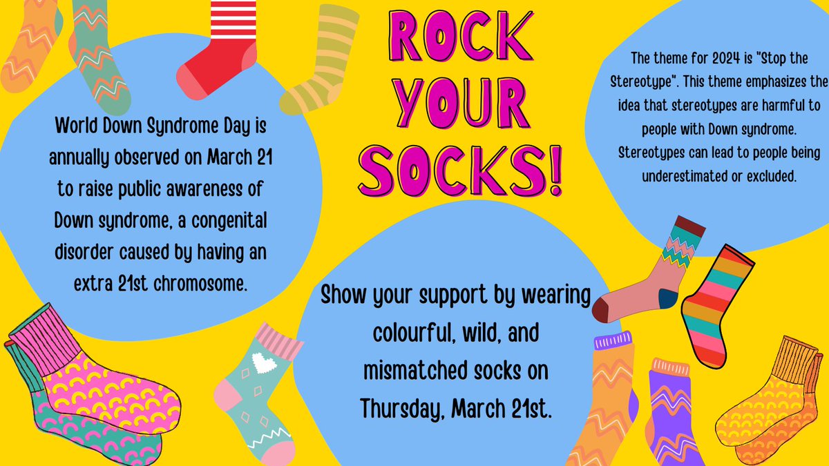 Hey Stormies! Tomorrow we want you to Rock Your Socks for World Down Syndrome Day! Can’t wait to see your Stormy spirit! @HCDSB