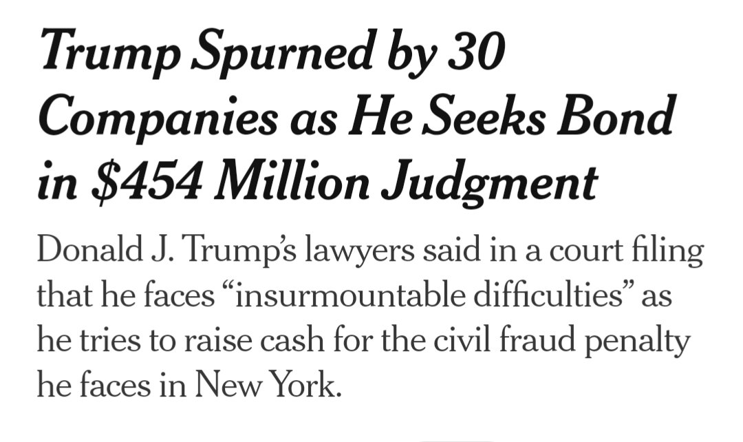 Dear Voters, do you really want to elect a 'billionaire' who is desperate to find the $454 million dollars he owes? The former President will get that money by any means necessary. That ought to scare the hell out of you. America and our children's future are not for sale.