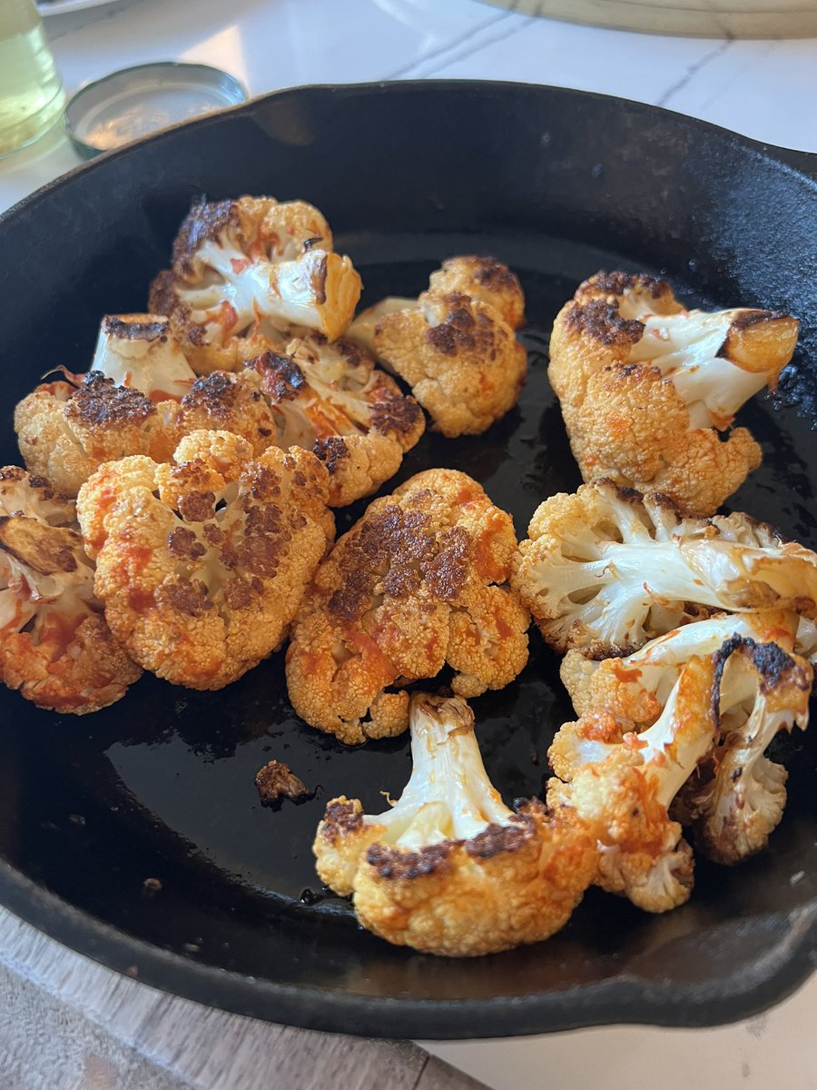 Burgers and franks red hot roasted cauliflower to kick off spring.