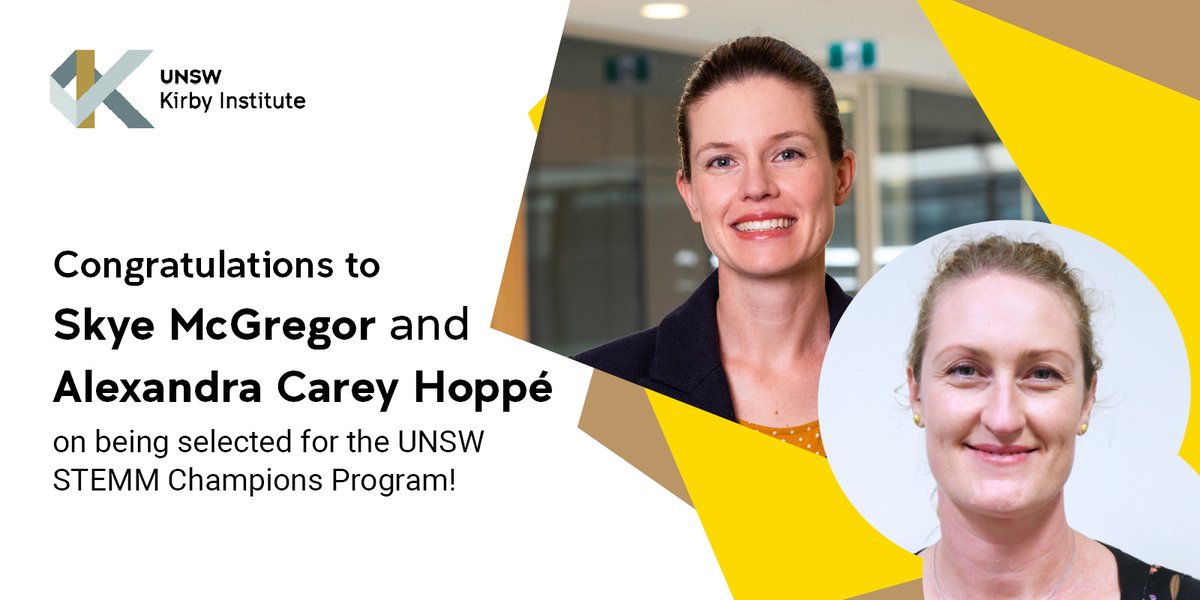 🎉 Congratulations to Dr @Skye_McGregor & @Carey_hoppe on being selected for the @UNSW STEMM Champions Program. This 12-month cross-faculty program supports UNSW women, non-binary, & gender-diverse higher degree research students & early career staff to become #STEM professionals