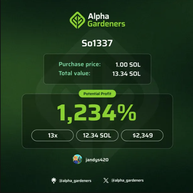 Again today, awesome profit with AG, if you wanna make cash like me, hit me up and I'll show you how to get into this gig and you'll never stop thanking me and just keep grabbing those profits.

<a href="/alpha_gardeners/">Alpha Gardeners</a> 
#GardenersOnTop