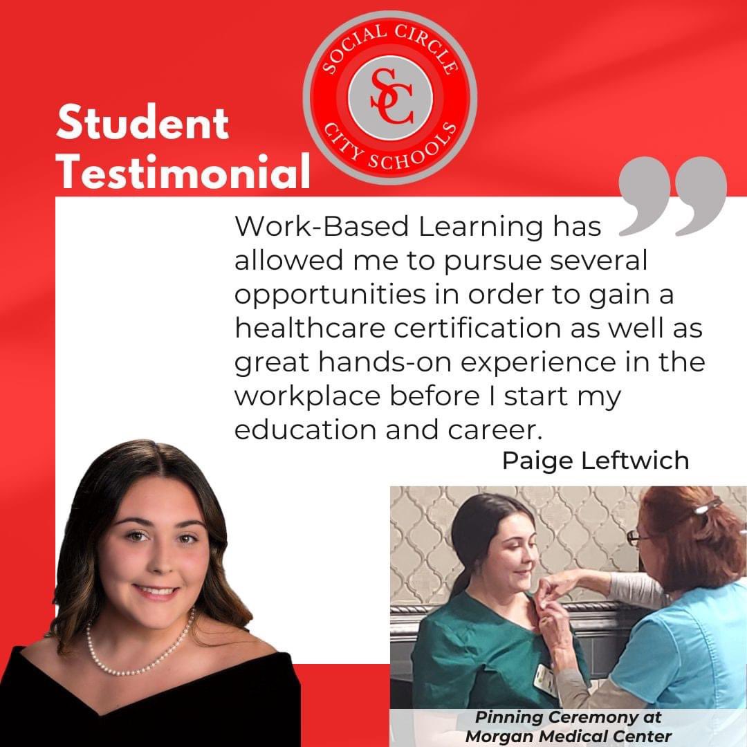 It's #WorkforceWednesday and we’re recognizing Paige Leftwich’s commitment to WBL and celebrating her earning her CNA certificate! Not only has she completed her coursework, but she also participated in a prestigious pinning ceremony!
Way to go, Paige!
#sccsallin