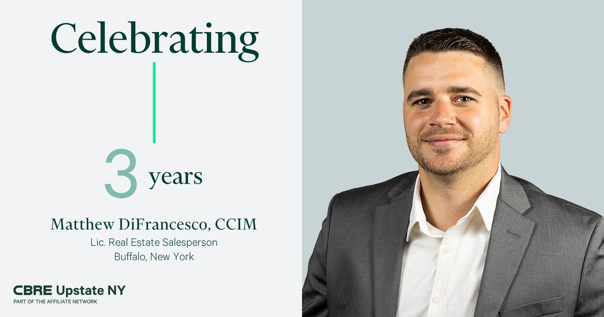 Happy work anniversary to Matthew DiFrancesco, celebrating 3 years with our Buffalo office!