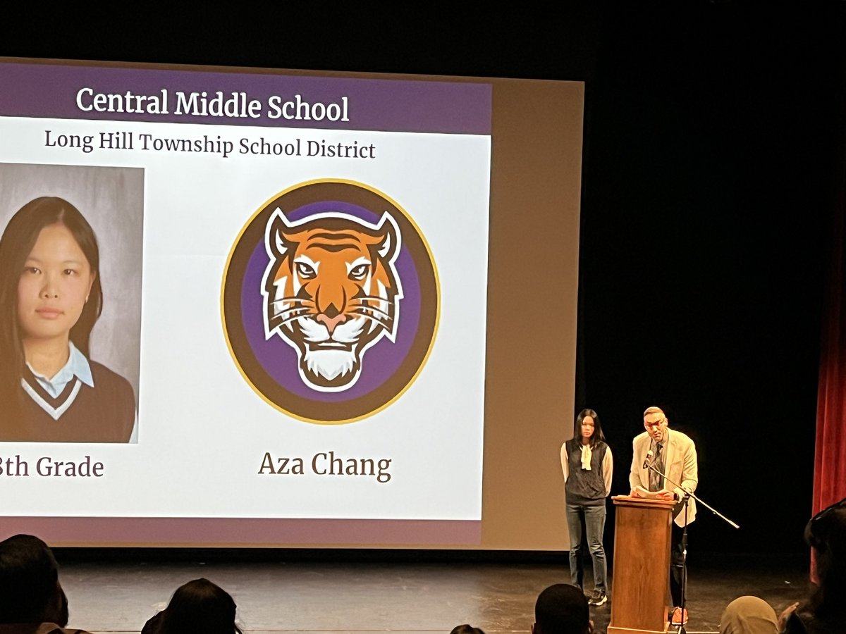 Honoring Aza Chang at the Morris County Unsung Heroes Ceremony this evening. Congrats to Aza and her family, and thank you to our Central Middle School staff for an outstanding selection!