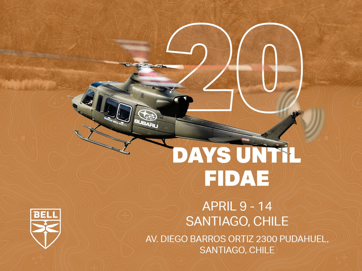 Start your countdowns because @FIDAE_OFICIAL is only 30 days away! Join us April 9-14 at Chalet A-5 to explore our dynamic innovative solutions along with our Global Customer Solutions team. Learn more: bell.co/FIDAE #FIDAE2024 #Bell505 #Bell429 #Bell407GXi