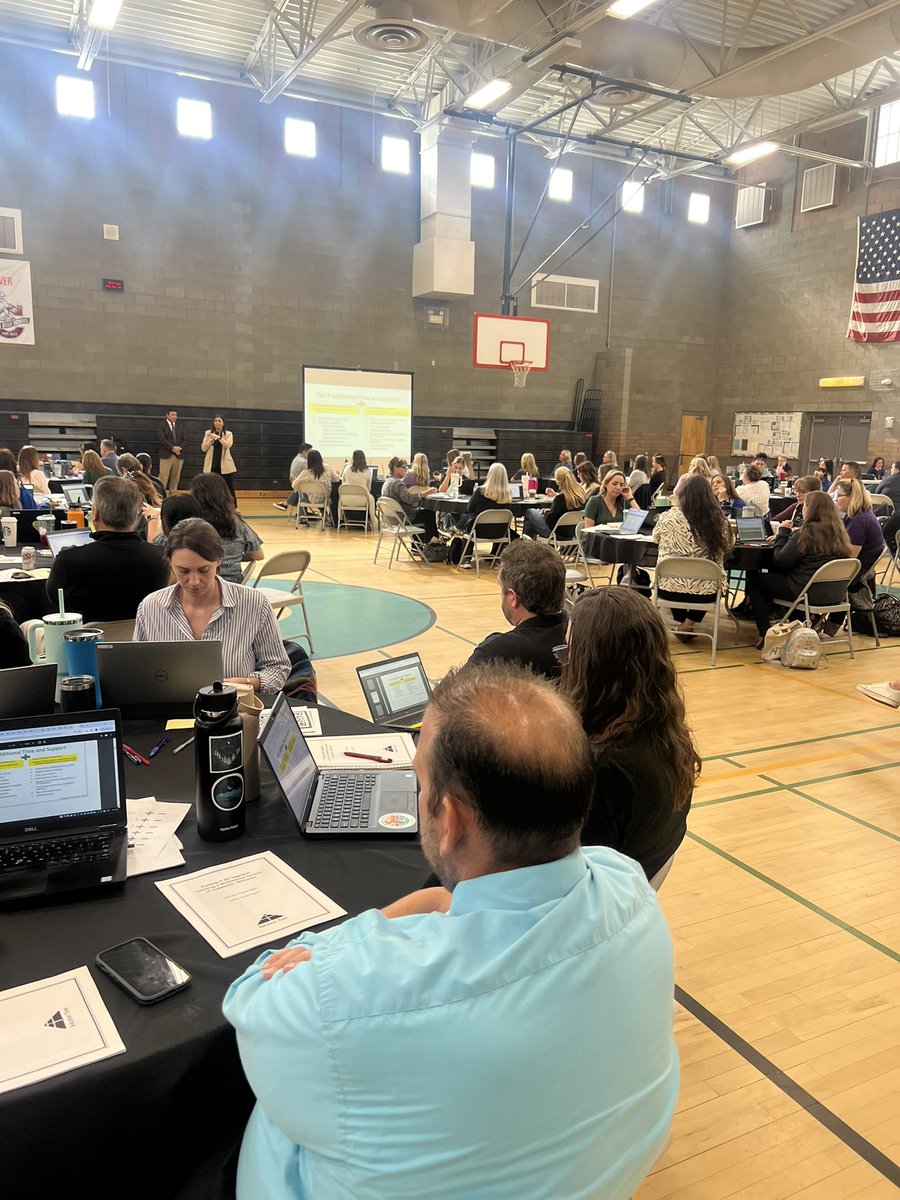 Team members from every school in @DVUSD came together today to collaborate on effective strategies for MTSS-B helping our students with mastering essential academic and social behaviors ! @DVUSD @DrFinchDVUSD @dvusdplc @SolutionTree #StrategicPlan #PortraitofaGraduateinAction