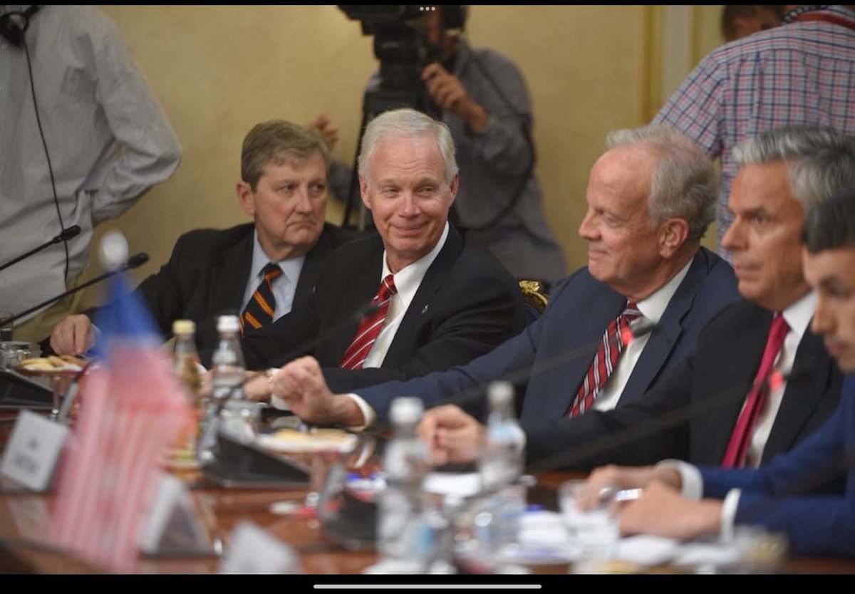 AnnBlackBird1's tweet photo. July 4th 2018
#RonJohnson and a few others went to Russia 
If something like this happened under any other administration it would of been investigated 
But it seems they went to get Russian propaganda 
Honey pot comes to mind 
#RonJohnsonTraitor
#wtpBlue https://t.co/ESdM4qEB2B