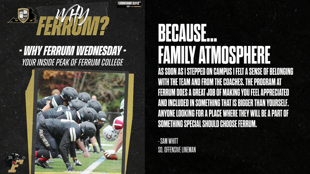 Ever wonder Why Ferrum? Hear Offensive Lineman Sam Whitt’s thoughts! #WFW #BAM #IMPACT