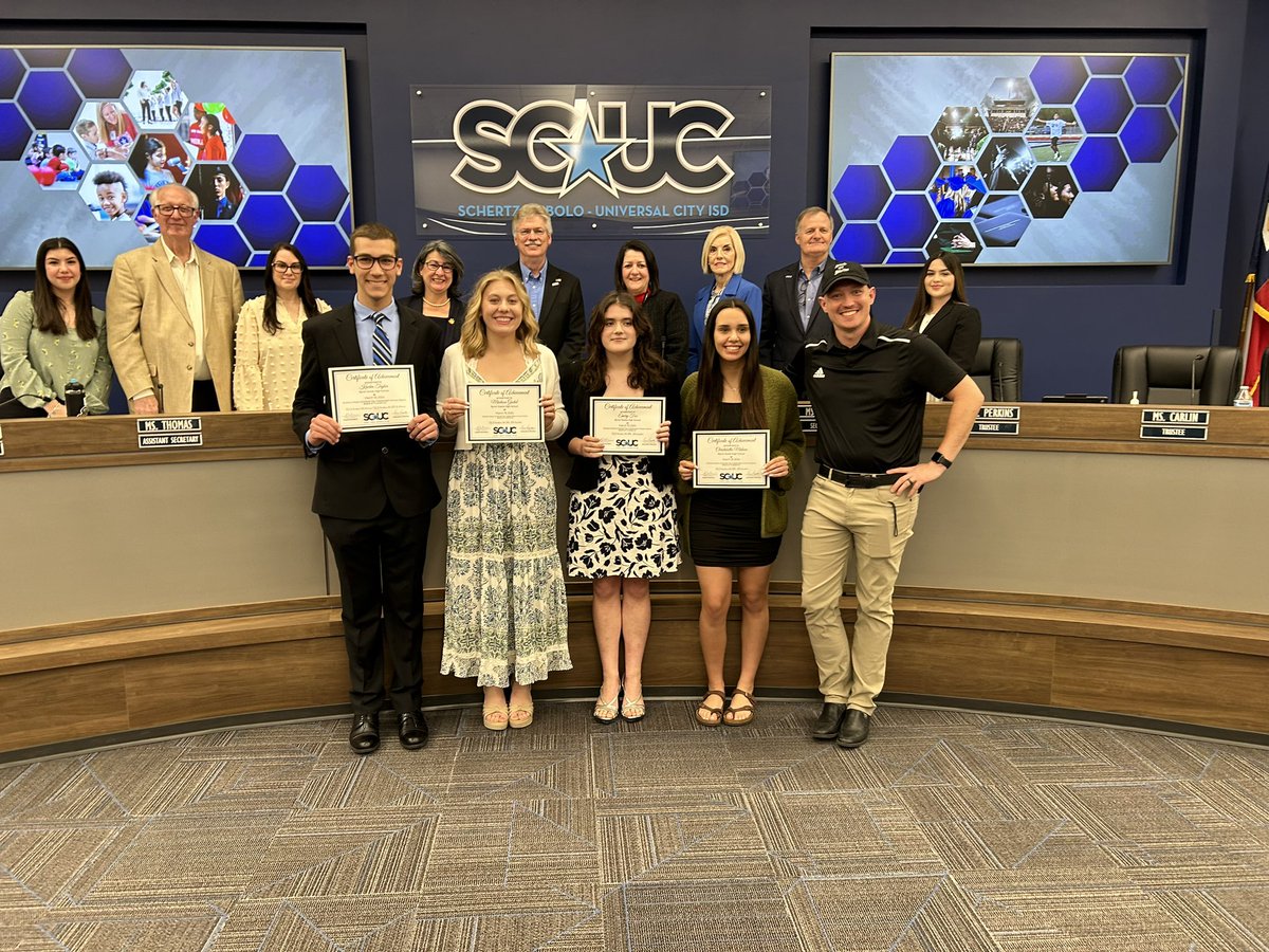 Steele and Clemens Aquatics athletes received Academic All American (12th) and Academic All State (11th/12th) Honors at our school board meeting recently. So proud of all their accomplishments in and out of the pool!! Go Buff/Knights!!🦬⚔️ <a href="/Coach_Lehnhoff/">Coach Scott Lehnhoff</a>