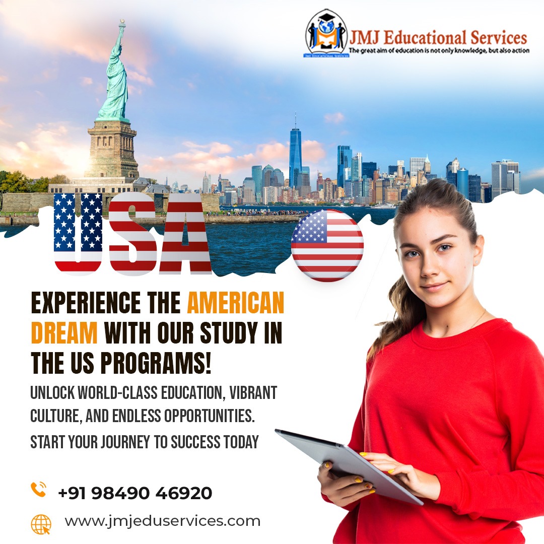 Experience the American dream with our study in the US programs! Unlock world-class education, vibrant culture, and endless opportunities. Start your journey to success today. #JMJEducation #StudyinUS #AmericanDream #EducationAbroad #GlobalOpportunities #StudyAbroad #USEducation