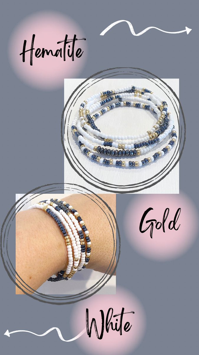 LunaByRachel's tweet image. A fresh combo of colors you can wear year around ~ Hematite, White and Gold ~ buff.ly/3HJupOu #stackbracelets #hotseller #etsy #etsysuccess #jewelry #bracelets #lunabyrachel #trendy #fashion #stylish
