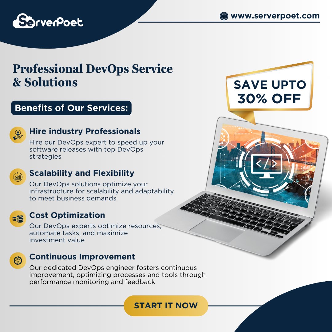 ServerPoet's tweet image. Exclusive Offer: Elevate Your DevOps with Up to 30% Savings!

#Serverpoetdevops #devopsservices #webhostingservices #hostingprovider #saveupto30%off #pratapnagar #jaipur