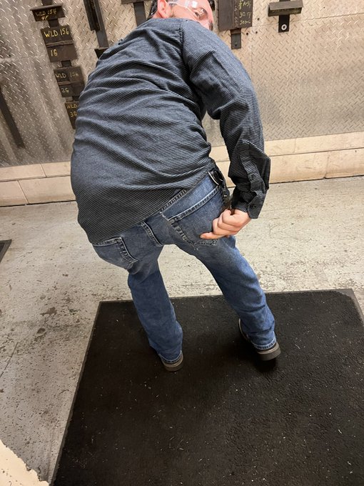 Squatted too low and split my pants luckily I can sew. Told one of the guys if they can take a pic of