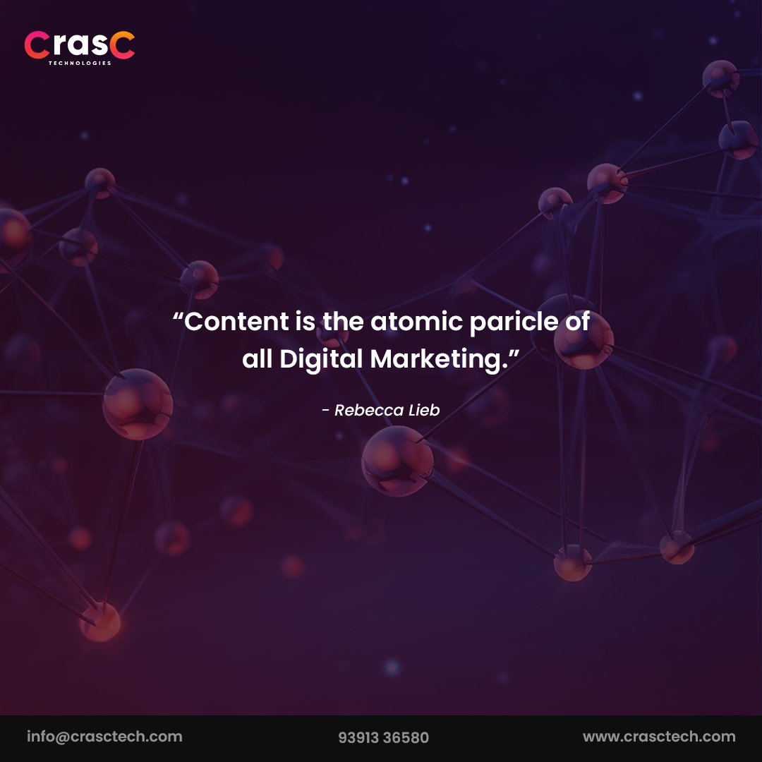 💡 Let's break it down: content is the building block of digital success! 📝💻 📲Contact Us Now🤙:- +91-9391336580 info@crasctech.com 📌 (crasctech.com) . . #crasctech #digitalmarketing #socialmediamarketing #contentmarketing #contentmatters #rebeccalieb