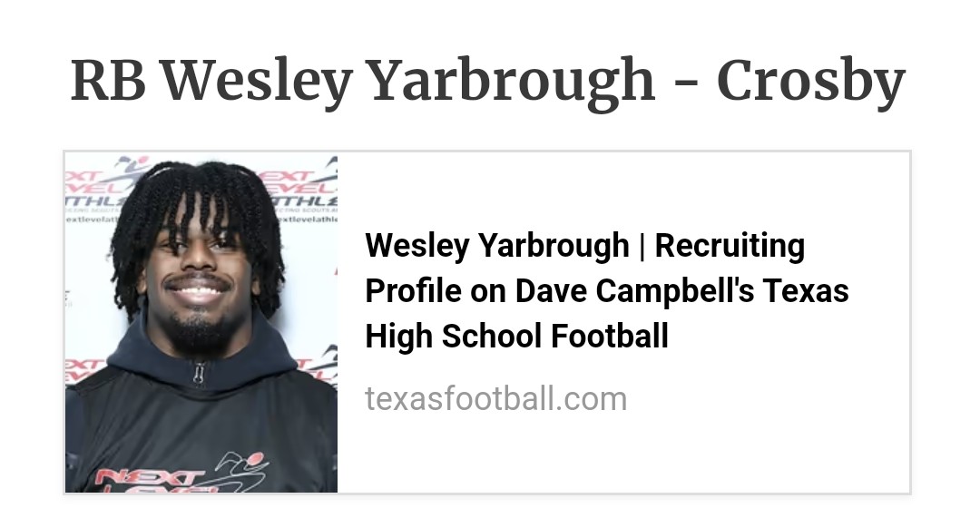 Congratulations son on your Dave Campbell's Stars. More to come! @WesYarbrough_ @dctf