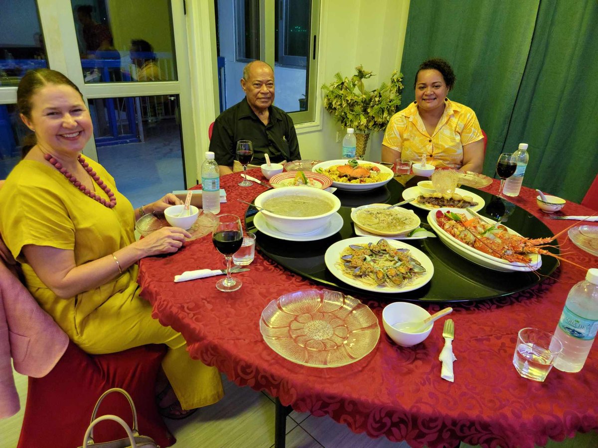 A pleasure to join Deputy Prime Minister Vaipulu, his wife Mele and members of our wonderful teams for an evening of delicious seafood and wonderful conversation in beautiful Vavaʻu.