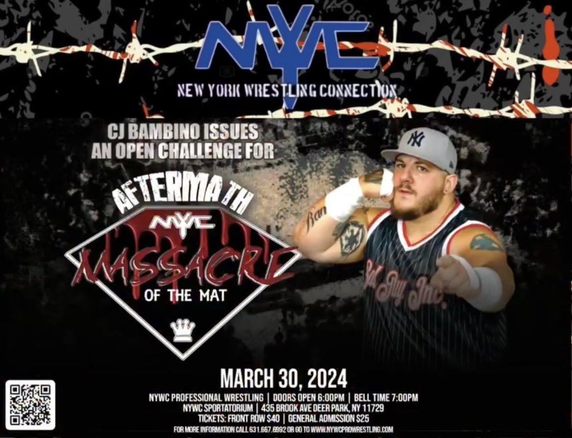 Now ya know, see ya March 30th @NYWCWRESTLING, THAT’S LIFE…

🤌🏼🇮🇹
For tickets visit 
nywcprowrestling.com 🎟️

#NYWC #Aftermath #CJBambino #FullBloodedItalians #MadeMan #BadGuyINC #OpenChallenge #ThatsLife #ProWrestling #SupportIndyWrestling
