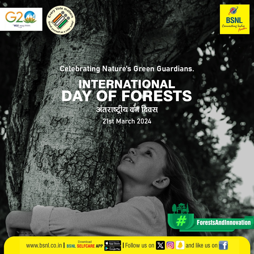 From biodiversity hotspots to carbon sinks, forests are fundamental to our planet's health. Let's stand together to protect and cherish these invaluable resources. #InternationalDayOfForest #BSNL #ForestDay