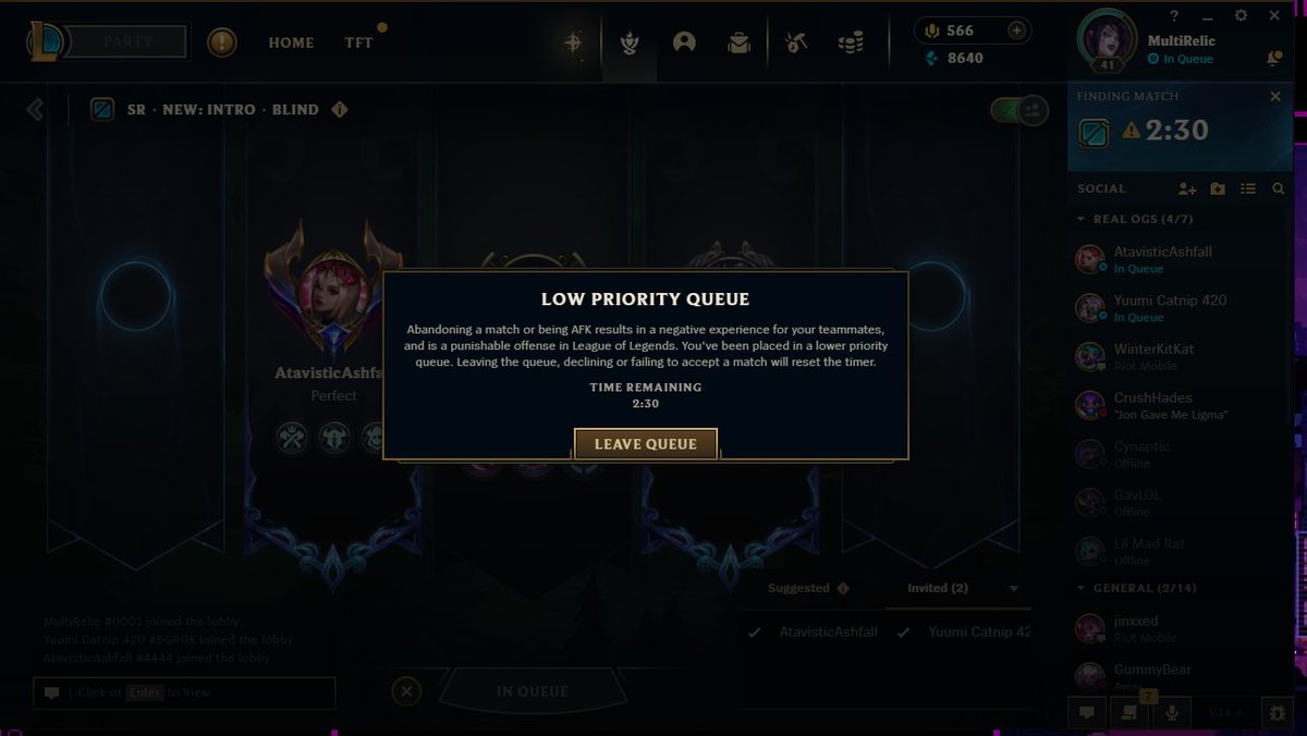 MultiRelic's tweet image. Bot Priority Queue Type Shit