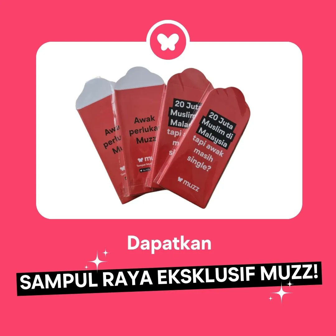 Muzz_Nusantara's tweet image. Sampul Raya Eksklusif dari Muzz! Siapa nak sila ke IG (muzz_my) dan komen di post 🙌✨️

Cepat sebelum terlambat! Stok terhad 🫶

#muzzapp #muzzmalaysia #sampulraya #muzzraya