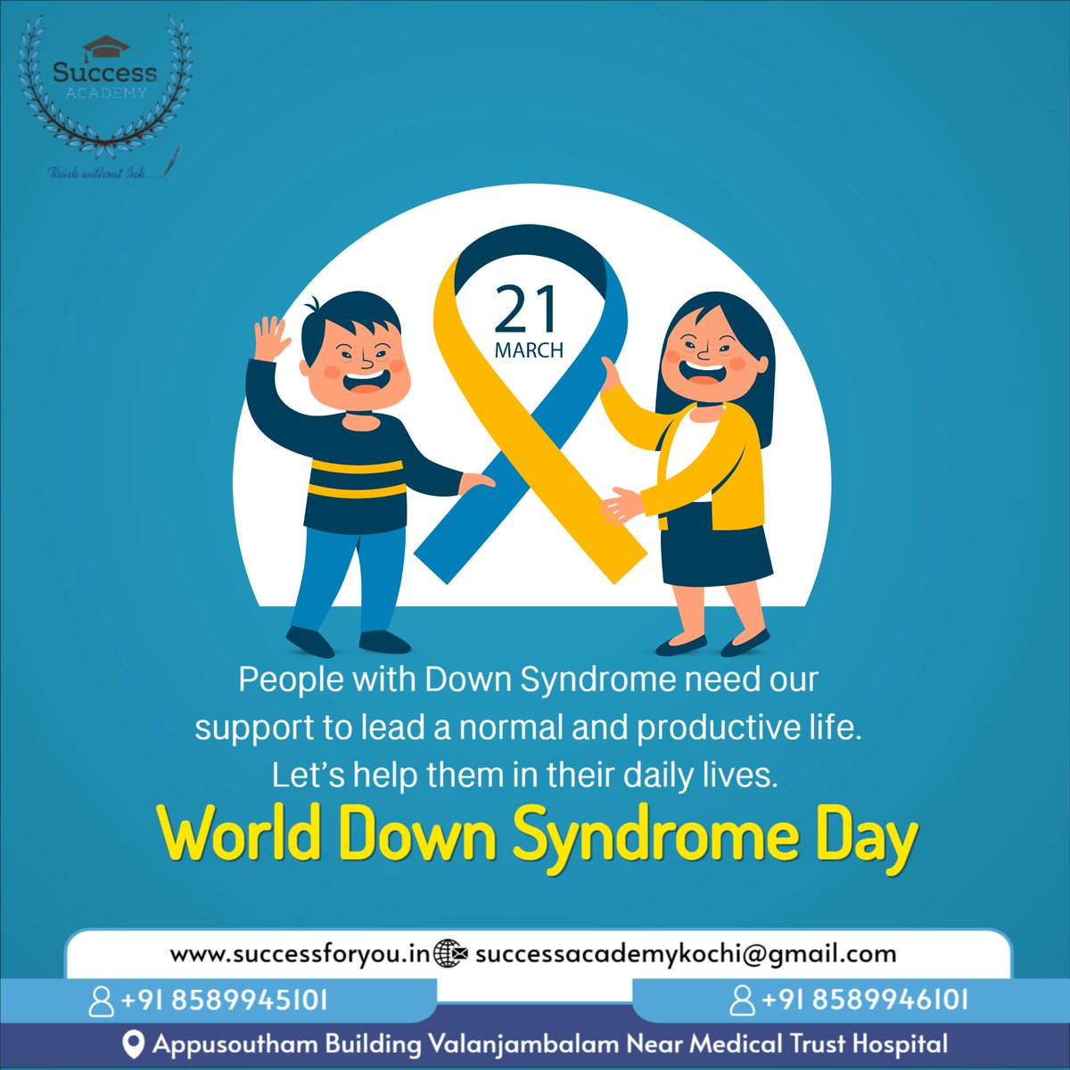 #WDSD #WorldDownSyndromeDay #DownSyndromeAwareness #InclusionMatters #LeaveNoOneBehind #DifferentNotLess #EqualityForAll #DownSyndromeAwarenessDay #EmpowerTheExtraChromosome #DownSyndromeAwarenessMonth #TogetherWeCan #SSCCoaching #BankCoaching #SuccessAcademyKochi