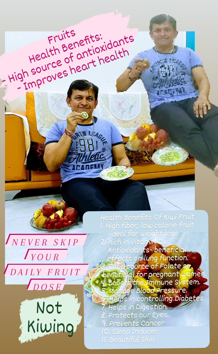 Fruits

Health Benefits:
- High source of antioxidants 
- Improves heart health

59th Challenge on - 21st Mar 2024
<a href="/larsentoubro/">Larsen & Toubro</a>
<a href="/GOQii/">GOQii</a>
<a href="/GOQiiLife/">GOQii</a>
#GOQiiCorporateChallenge 

#fruits #fruitbasket #kiwi #kiwifruit 
#healthyeating #fitnesstips  #fitatanyage #fitatforty #FitAtFifty