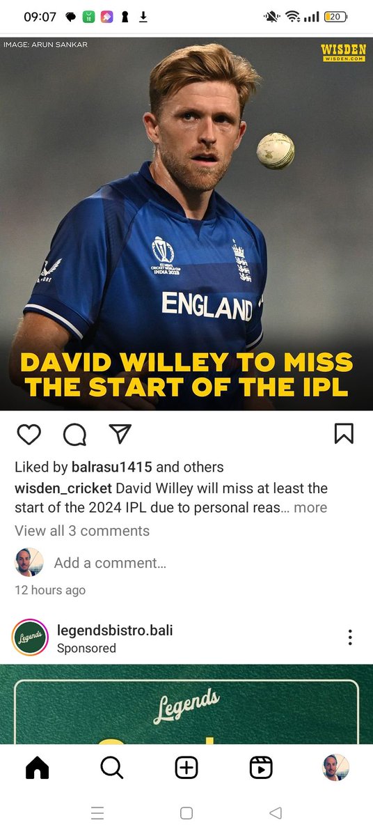 Such a shame that Willey can't come @TheACCnz #IPL2024