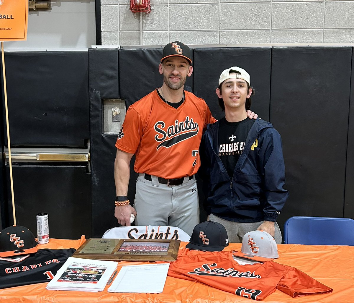 It was a great day to be a (future) Saint.

Coach Sutor and Senior OF/P <a href="/samfrausto/">Sam Frausto</a> met tons of future Saints baseball players at our Future Saints Night tonight, answering questions and sharing info on the program. Looking forward to having the Class of 2028 next year! ⚜️⚾️