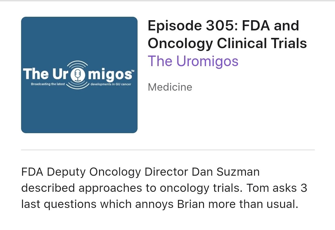 Jaleh Fallah (@jaleh_fallah) on Twitter photo Listen to the Uromigos podcast "FDA and Oncology Clinical Trials" 💯
podcasts.apple.com/gb/podcast/epi…
<a href="/FDAOncology/">FDA Oncology</a> <a href="/Uromigos/">Uromigos</a> <a href="/pkluetz/">Paul Kluetz</a> Listen to the Uromigos podcast "FDA and Oncology Clinical Trials" 💯
podcasts.apple.com/gb/podcast/epi…
<a href="/FDAOncology/">FDA Oncology</a> <a href="/Uromigos/">Uromigos</a> <a href="/pkluetz/">Paul Kluetz</a>