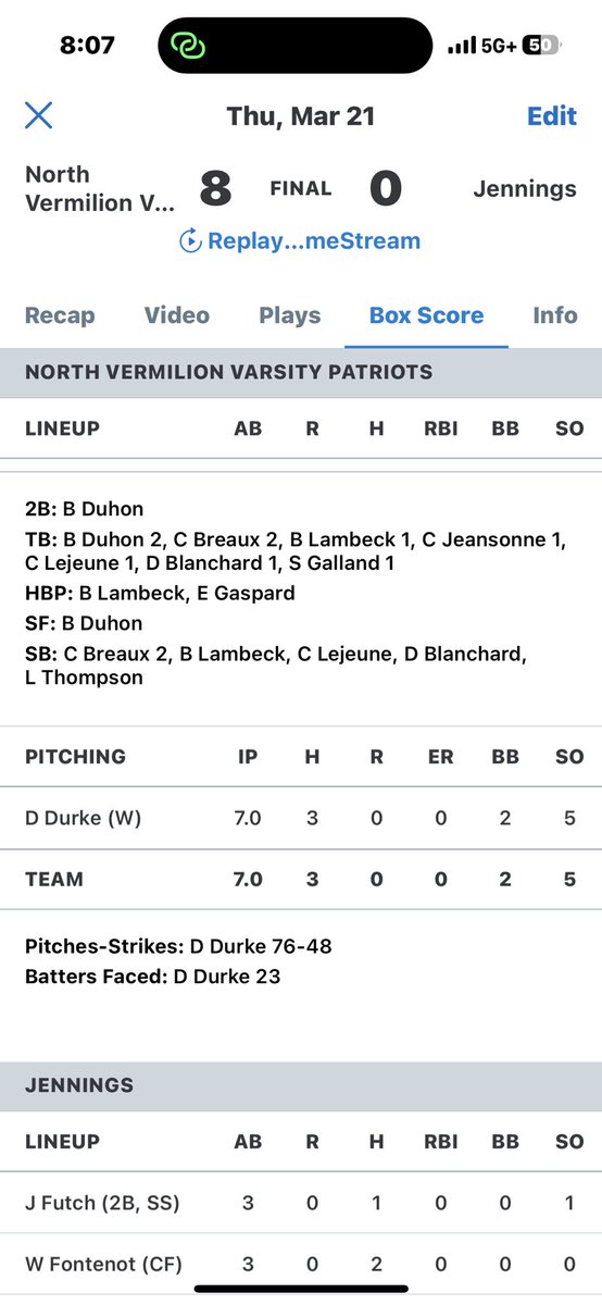 Patriot Baseball tweet media