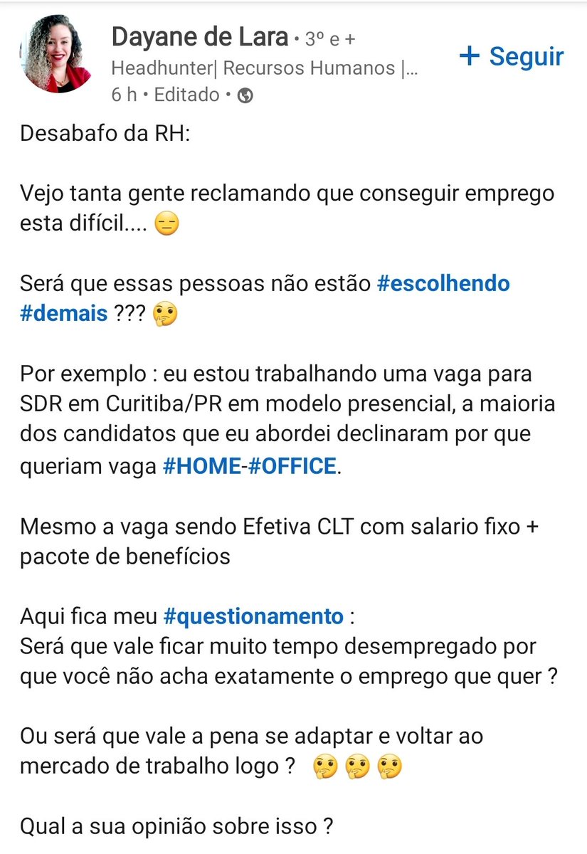 FelipeTechPM's tweet photo. Tadinha da recrutadora, ninguém quer a vaga PRESENCIAL na GPTW dela.
Pelo amor de Deus dona, tá de sacanagem?
É isso aí pessoal, enquanto conseguirmos vamos excluir empresas que queiram forçar o presencial.
Link para o post original no primeiro comentário, vejam as respostas! https://t.co/HJw6z8aI6r