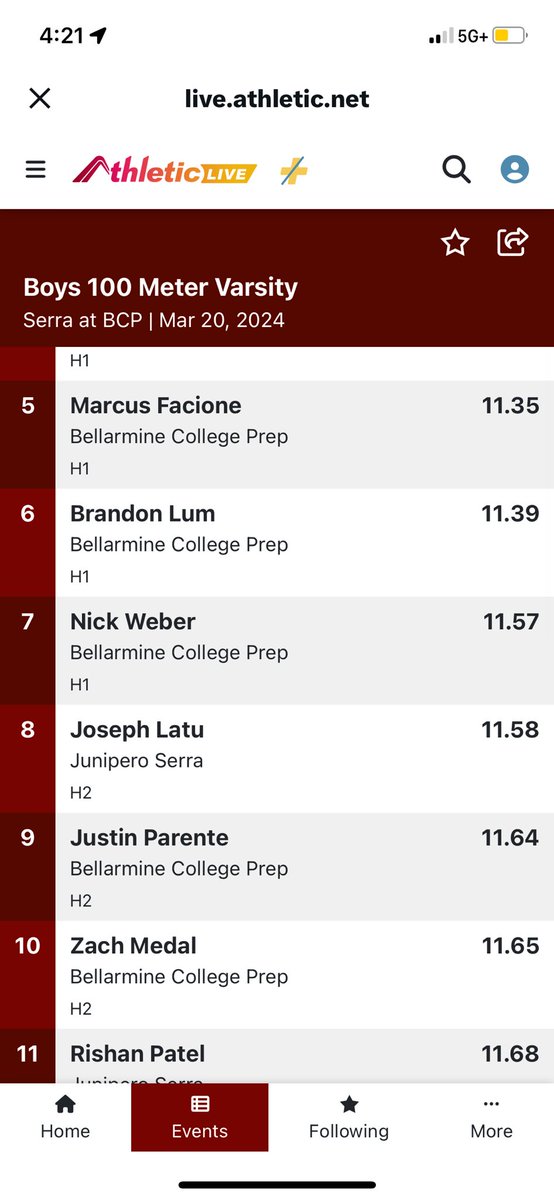 Just ran a PR 11.5 100m dash🏃🏽‍♂️🫡! Great progress but not done yet! @serrapadrestfxc @elijah_folau @CoachMattVinal @Coach_Sekona @CoachBooth_CSM @DariusBell_3