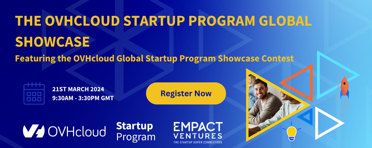 STARTING IN 2 HOURS Tune into the OVHcloud Startup Program Showcase 2024 on 21st March from 9:30 am - 3:30 pm UK Time on RingCentral (formerly Hopin) Register: tinyurl.com/osps2024