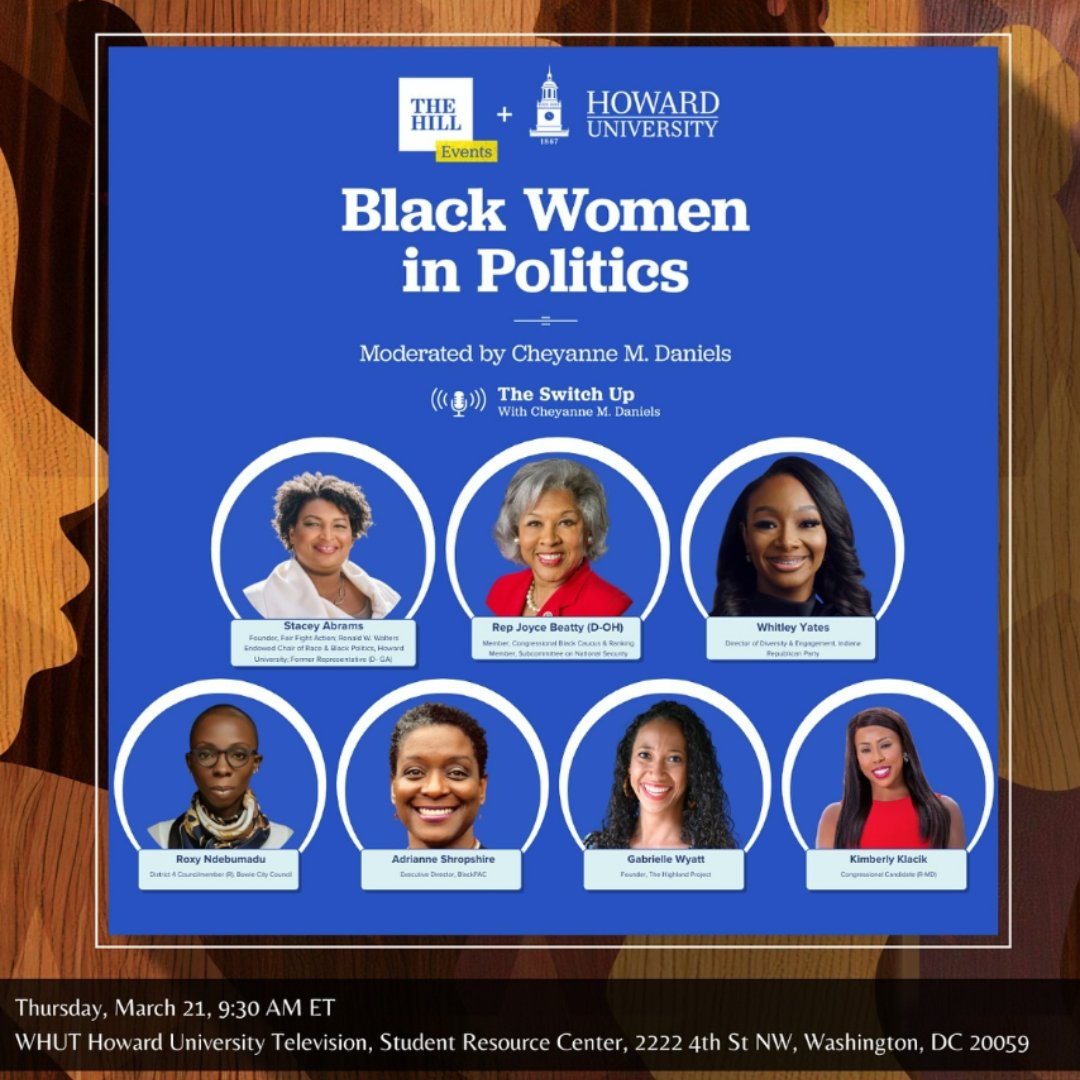 Join us tomorrow as we support The Hill and Howard University to bring together Black women who are engaged on local and national levels to share what it means to be a Black woman in politics. To register for this event, please visit …womeninpolitics-howard.splashthat.com.